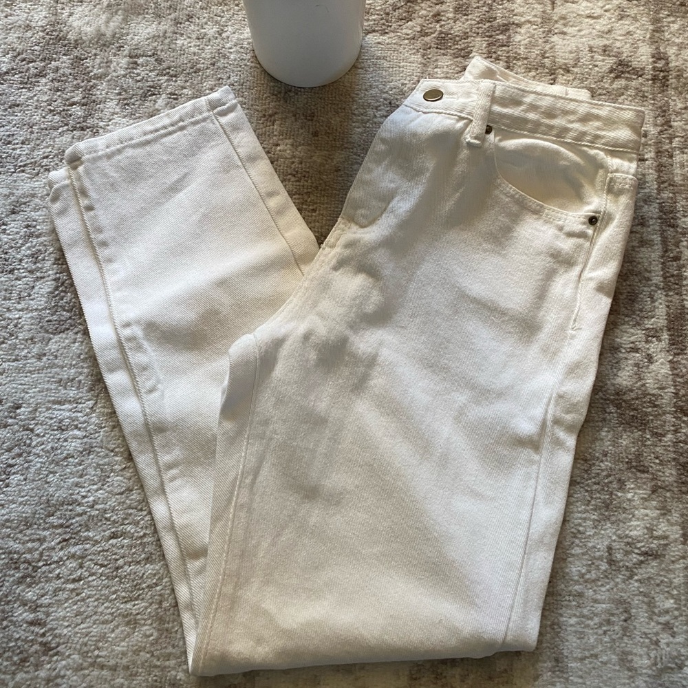 NWOT White Mom Jeans